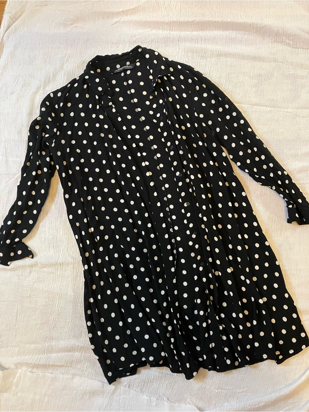 Zara Black and White Polka Dot Blouse